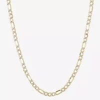 Made in Italy Womens 10K Gold 24 Inch Figaro Chain Necklace