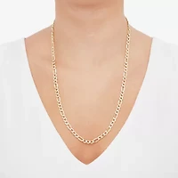 Made in Italy Womens 10K Gold 24 Inch Figaro Chain Necklace