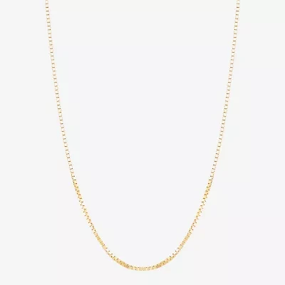 Made in Italy Womens 10K Gold 24 Inch Box Chain Necklace