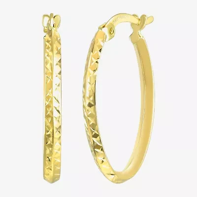 Womens 14K Gold 23mm Round Hoop Earrings