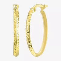 Womens 14K Gold 23mm Round Hoop Earrings
