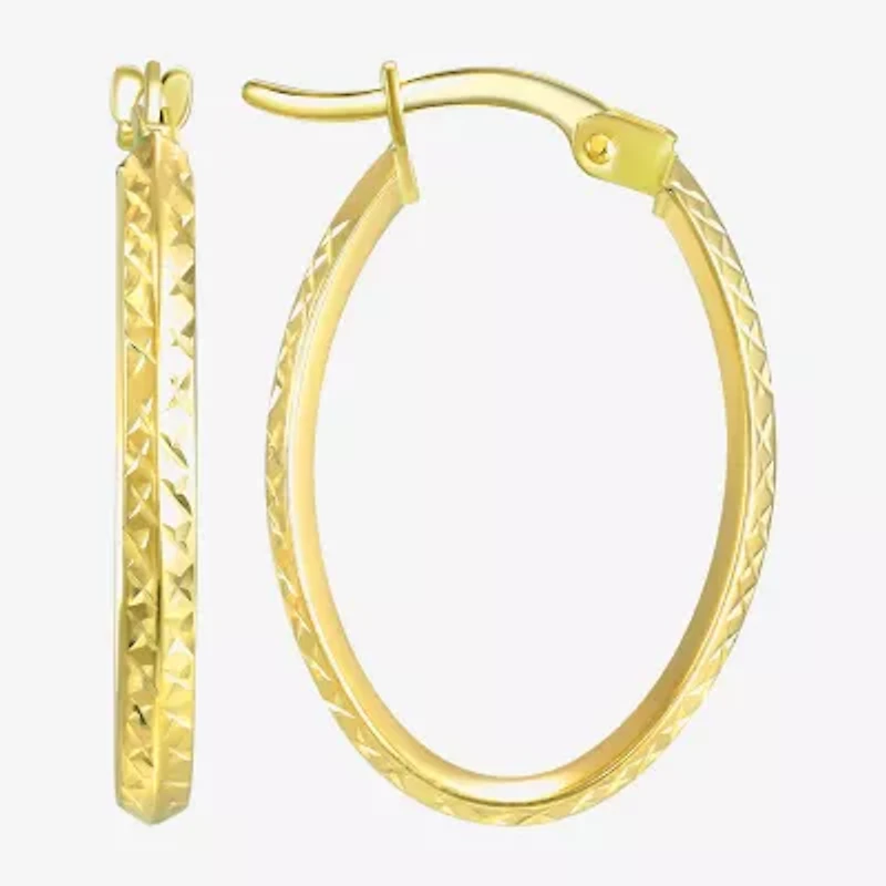 Womens 14K Gold 23mm Round Hoop Earrings