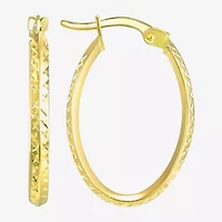 Womens 14K Gold 23mm Round Hoop Earrings