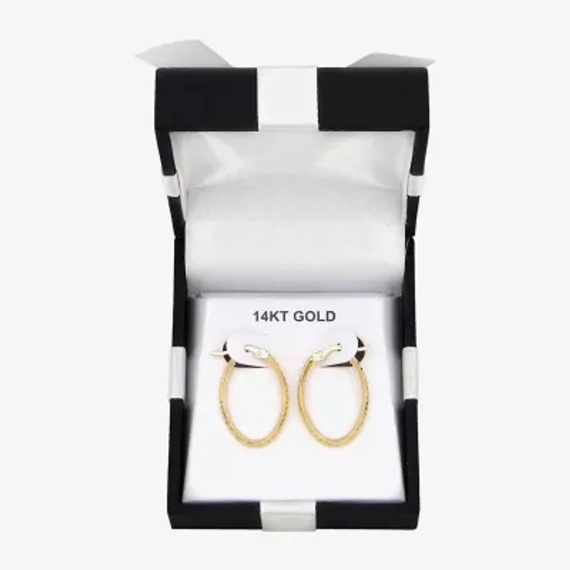 Womens 14K Gold 23mm Round Hoop Earrings