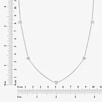 G-H / Si2-I1 Womens 1/10 CT. T.W. Lab Grown White Diamond Sterling Silver Heart 18 Inch Pendant Necklace