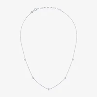 G-H / Si2-I1 Womens 1/10 CT. T.W. Lab Grown White Diamond Sterling Silver Heart 18 Inch Pendant Necklace