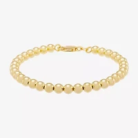 Limited Quantities! Womens 18K Gold Over Silver 7.25 Inch Hollow Bead Chain Bracelet