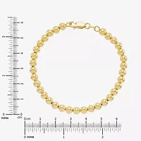 Limited Quantities! Womens 18K Gold Over Silver 7.25 Inch Hollow Bead Chain Bracelet
