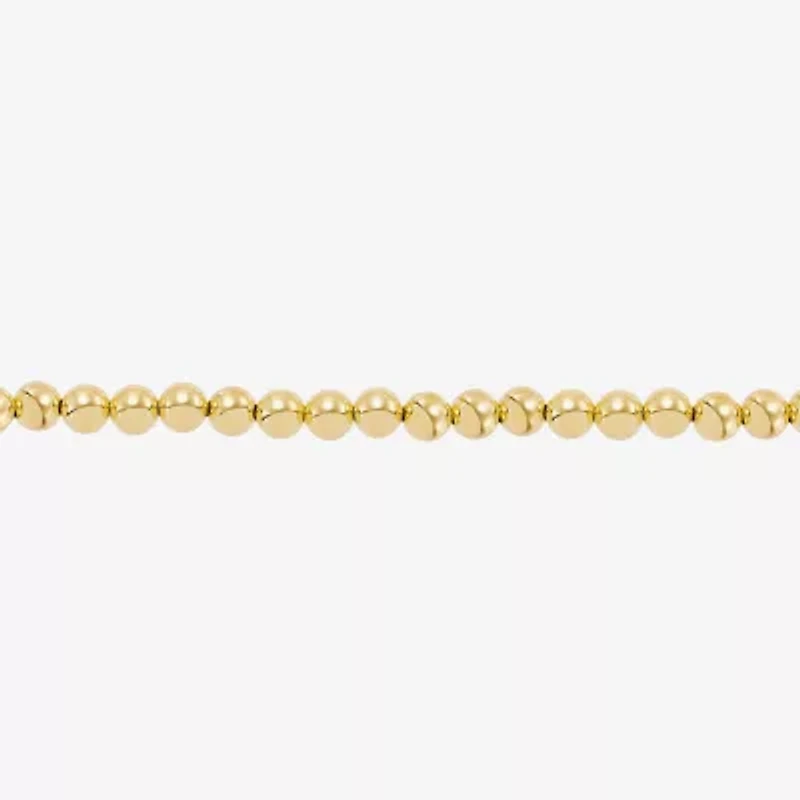 Limited Quantities! Womens 18K Gold Over Silver 7.25 Inch Hollow Bead Chain Bracelet