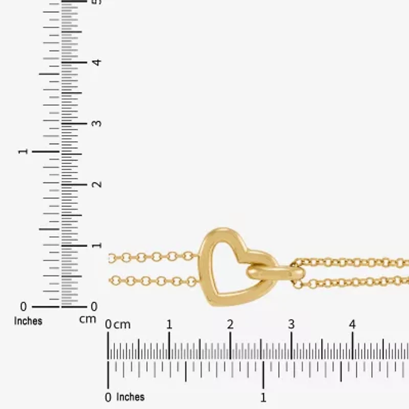 Limited Quantities! Womens 24K Gold Over Silver Heart Charm Bracelet