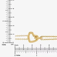 Limited Quantities! Womens 24K Gold Over Silver Heart Charm Bracelet