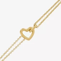 Limited Quantities! Womens 24K Gold Over Silver Heart Charm Bracelet