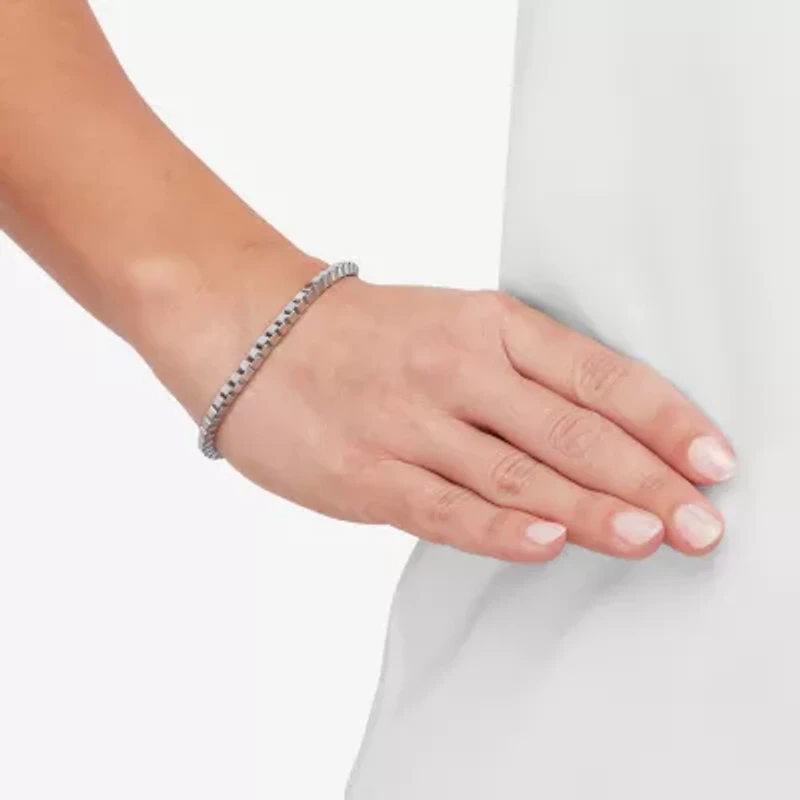 Limited Quantities! Womens Sterling Silver 7.5 Inch Box Chain Bracelet