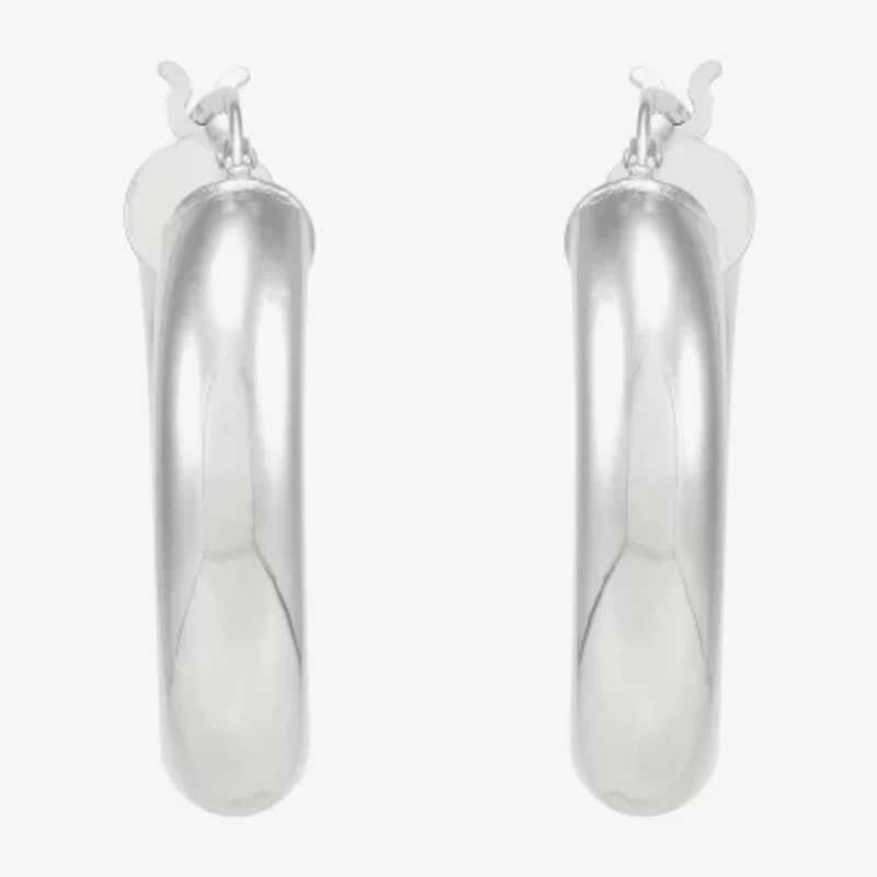 Limited Quantities! Womens Sterling Silver 31mm Hoop Earrings