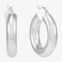 Limited Quantities! Womens Sterling Silver 31mm Hoop Earrings