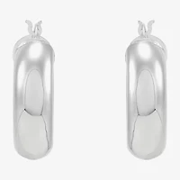 Limited Quantities! Womens Sterling Silver 26mm Hoop Earrings