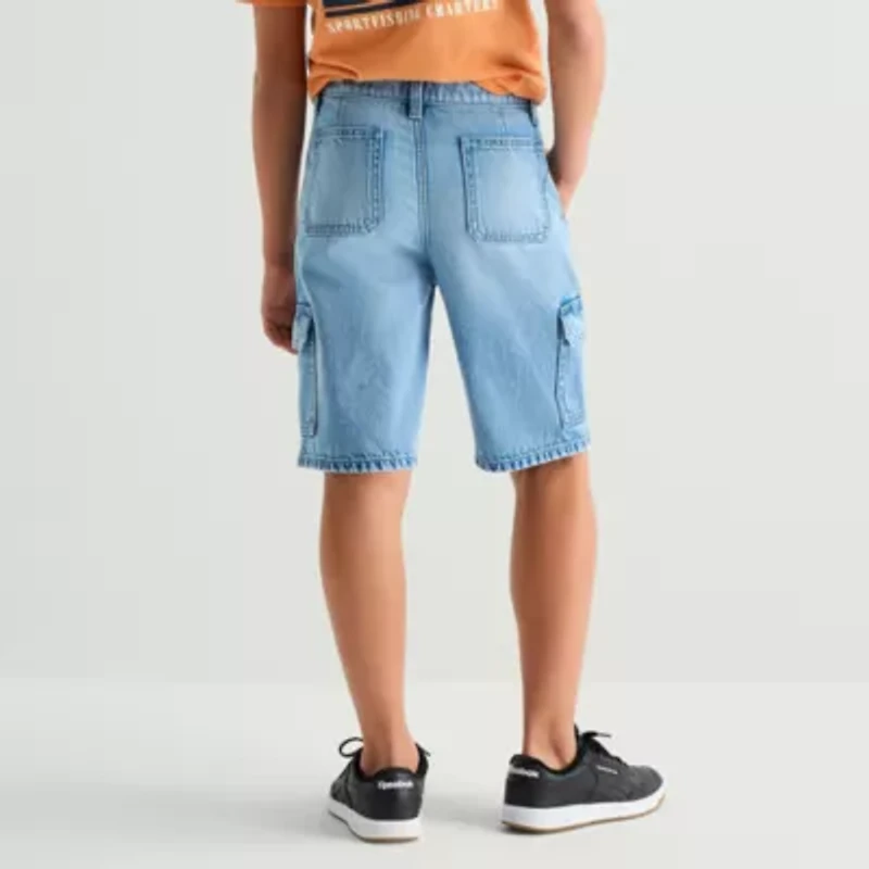 Thereabouts Cargo Little & Big Kid Boys Adjustable Waist Denim Short