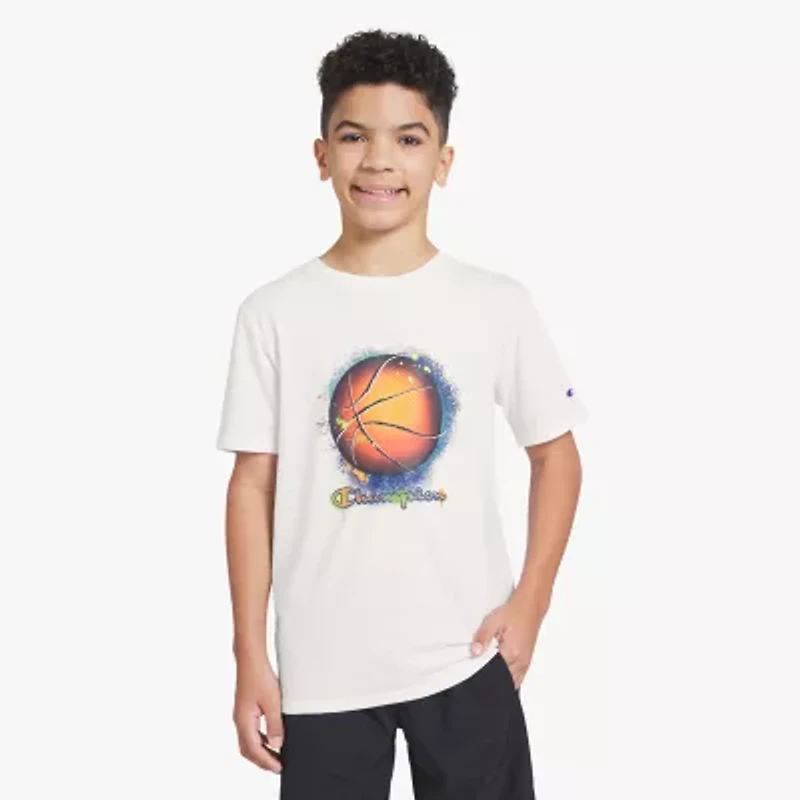 Champion Big Kid Boys Round Neck Short Sleeve Regular Fit Graphic T-Shirt