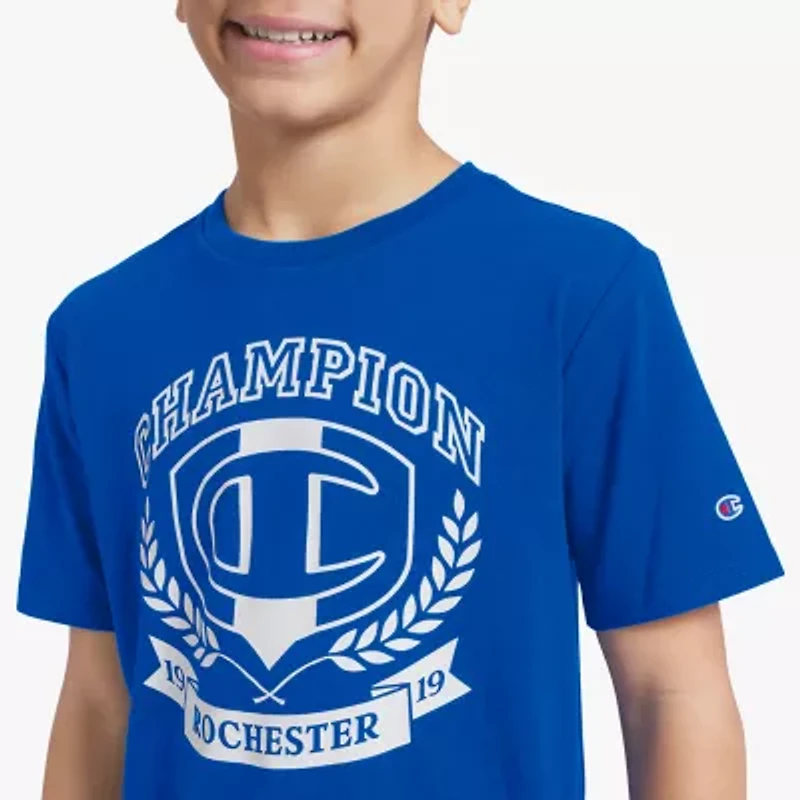 Champion Big Kid Boys Round Neck Short Sleeve Regular Fit Graphic T-Shirt