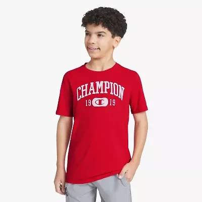 Champion Big Kid Boys Round Neck Short Sleeve Regular Fit Graphic T-Shirt