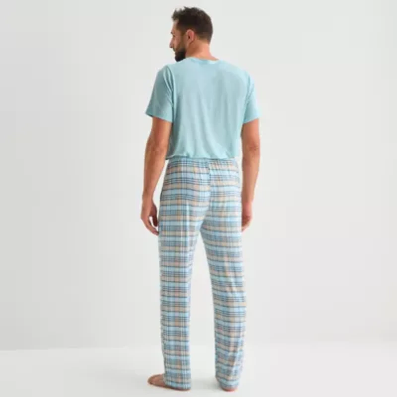 RESTWELL Mens Crew Neck Short Sleeve 2-pc. Pajama Sets