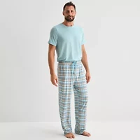 RESTWELL Mens Crew Neck Short Sleeve 2-pc. Pajama Sets