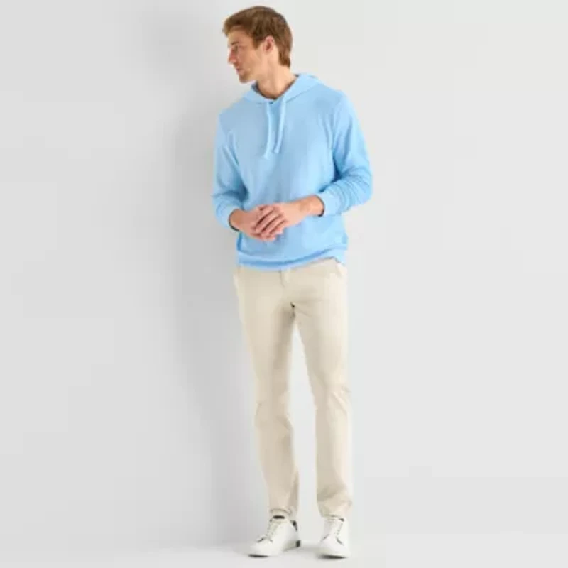 St. John's Bay Slub Mens Long Sleeve Hoodie
