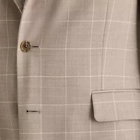 Stafford Coolmax All Season Ecomade Mens Classic Fit Windowpane Suit Jacket
