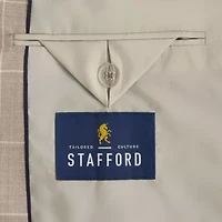 Stafford Coolmax All Season Ecomade Mens Classic Fit Windowpane Suit Jacket