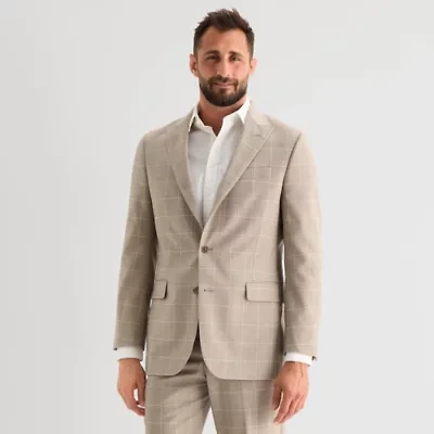 Stafford Coolmax All Season Ecomade Mens Classic Fit Windowpane Suit Jacket