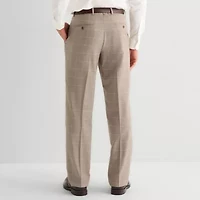 Stafford Mens Windowpane Classic Fit Flat Front Suit Pant