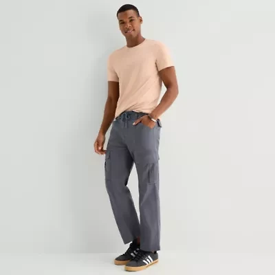 mutual weave Mens Drawstring Waist Cargo Pant