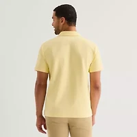 Stafford Johnny Collar Mens Regular Fit Short Sleeve Polo Shirt