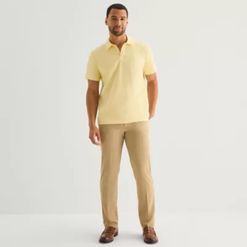 Stafford Johnny Collar Mens Regular Fit Short Sleeve Polo Shirt