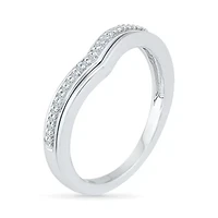 Womens 1/10 CT. T.W. Natural White Diamond 10K Gold Delicate Stackable Ring