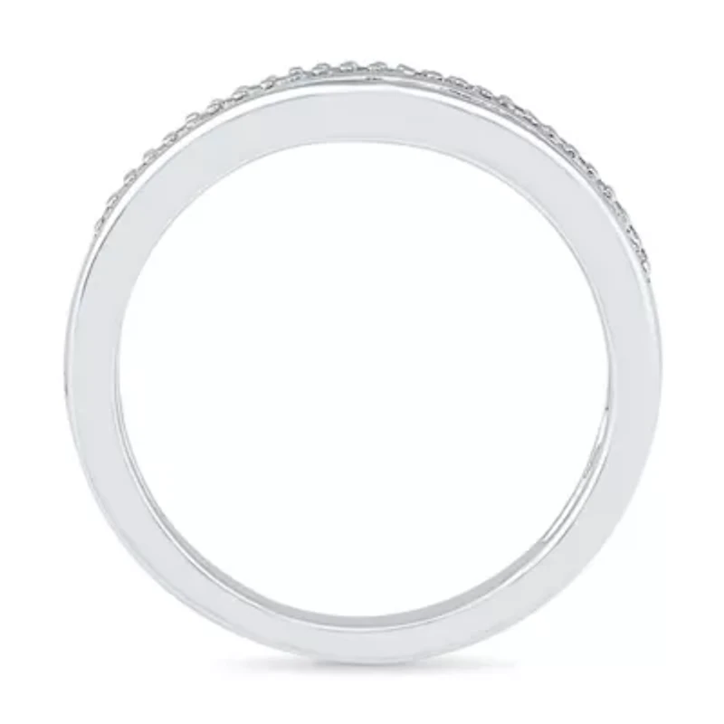Womens 1/10 CT. T.W. Natural White Diamond 10K Gold Delicate Stackable Ring