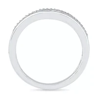 Womens 1/10 CT. T.W. Natural White Diamond 10K Gold Delicate Stackable Ring