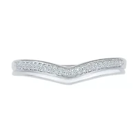 Womens 1/10 CT. T.W. Natural White Diamond 10K Gold Delicate Stackable Ring
