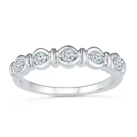 Womens 3/8 CT. T.W. Natural White Diamond 10K White Gold Stackable Ring