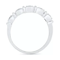 Womens 3/8 CT. T.W. Natural White Diamond 10K White Gold Stackable Ring