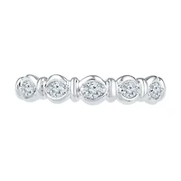 Womens 3/8 CT. T.W. Natural White Diamond 10K White Gold Stackable Ring
