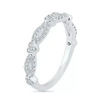 Womens 2MM 1/4 CT. T.W. Natural White Diamond 10K Gold Heart Band