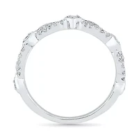 Womens 2MM 1/4 CT. T.W. Natural White Diamond 10K Gold Heart Band
