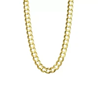 14K Yellow Gold 7MM Curb Necklace