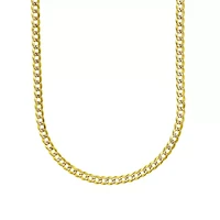 14K Two Tone 3.15 MM Diamond Cut Curb Necklace