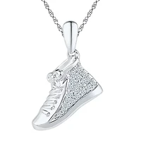 Sneaker Womens 1/6 CT. T.W. Natural White Diamond Sterling Silver 18 Inch Pendant Necklace