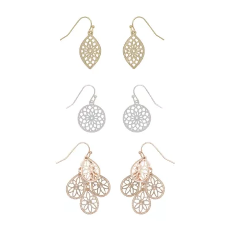 Mixit Womens Hypoallergenic 3 Pair Earring Set