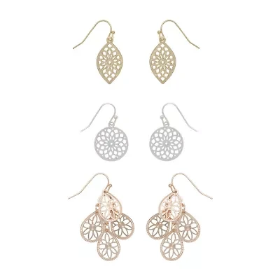 Mixit Womens Hypoallergenic 3 Pair Earring Set