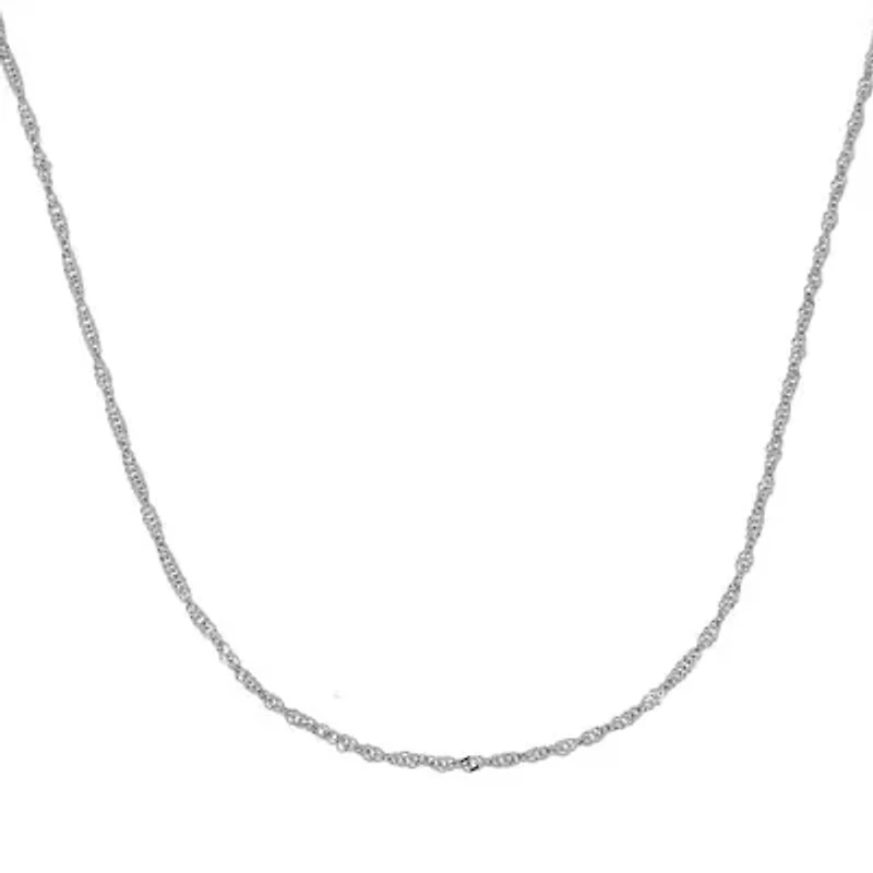 14K White Gold 20" Singapore Chain Necklace