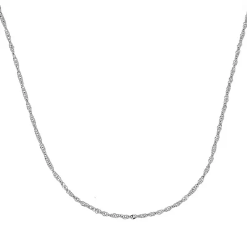 14K White Gold 18" Singapore Chain